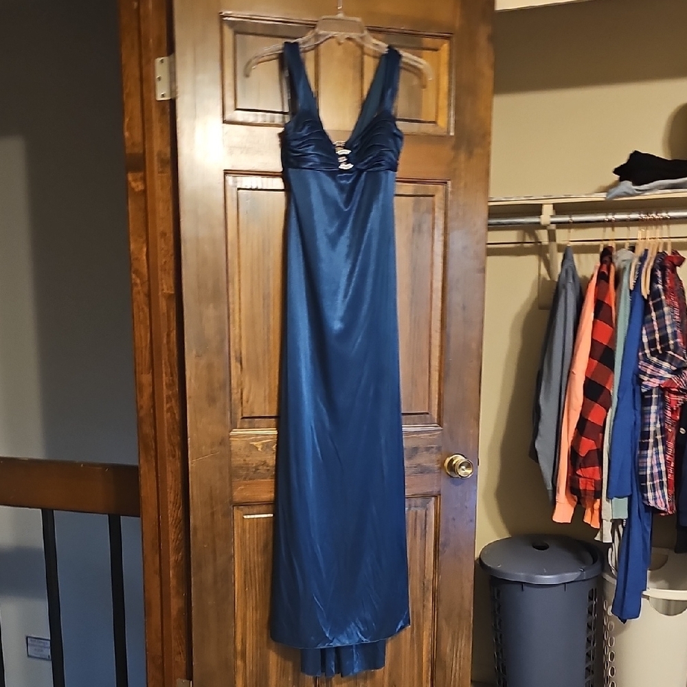Speechless Blue-Green Halter Maxi Gown